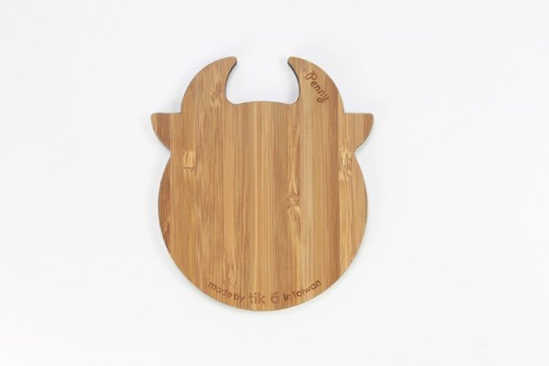 Animal crackers coaster - beef | mine containing the names carved Shipping | Taiwanese producers | unique | handmade gifts | - ที่รองแก้ว - ไม้ไผ่ สีนำ้ตาล