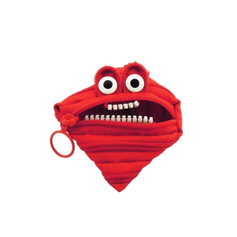 Zipit monster zipper bag (small) - Red - กระเป๋าใส่เหรียญ - วัสดุอื่นๆ สีแดง