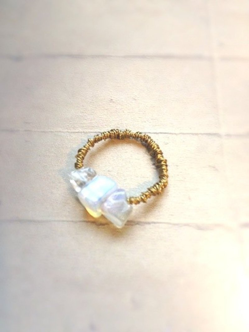 ﹉karbitrary﹉ ▲ --▣-- protein natural stone rings Valentine's Day gift - General Rings - Other Metals White