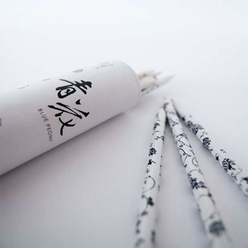 【色鉛筆*12色】青花色鉛筆組 生日禮物 - 筆筒/筆座 - 木頭 咖啡色