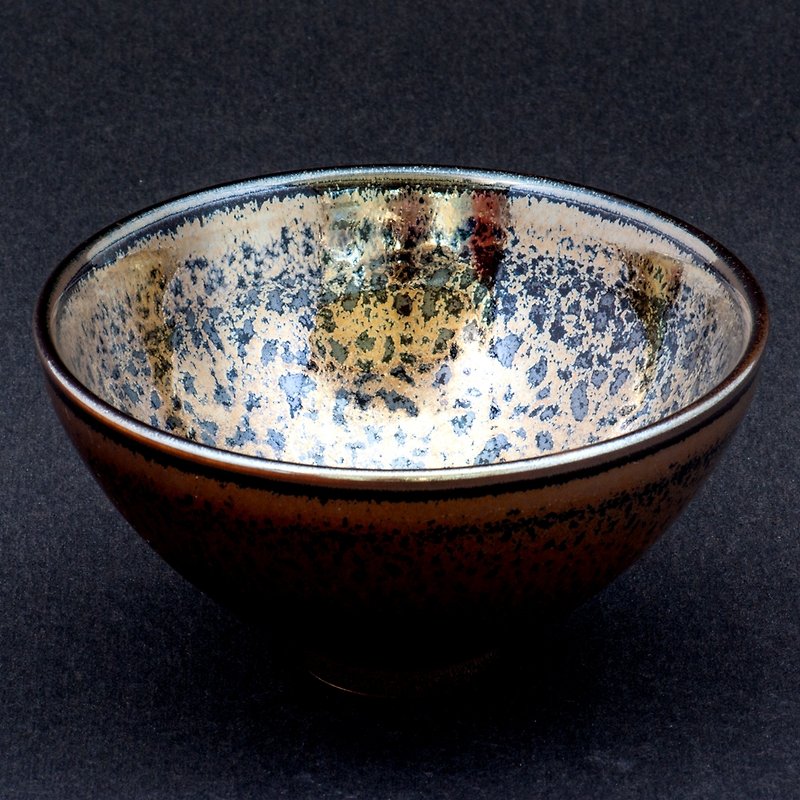 [Xinke Kiln] Obsidian turns into gold Tianmu tea bowl, the original factory checks the shipment quality assurance - Teapots & Teacups - Other Materials Gray
