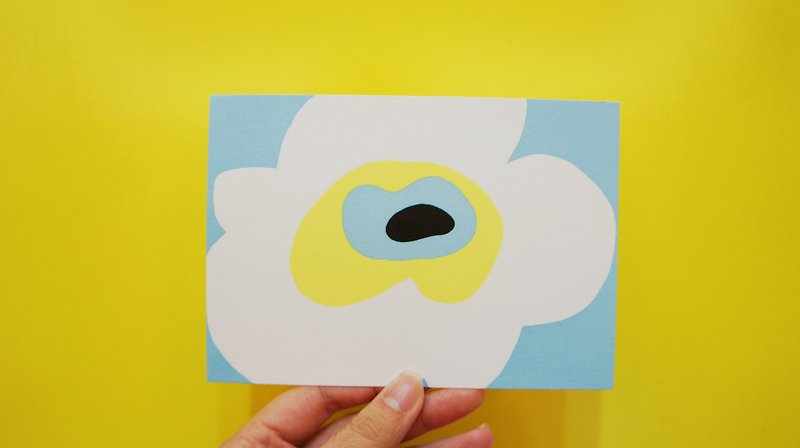 小さな白い花のポストカード - カード・はがき - 紙 ブルー