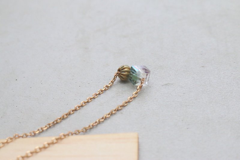 Crystal brass necklace 0615 desire - Necklaces - Other Metals Multicolor