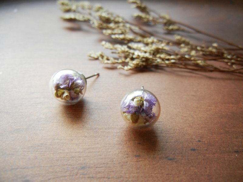 * Coucoubird * glass flower earrings - purple / Allergy auricular ** Limited ** - Earrings & Clip-ons - Glass Purple