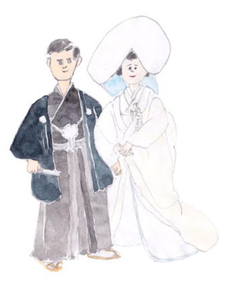 ポストカード　結婚式 - 女 T 恤 - 其他材質 