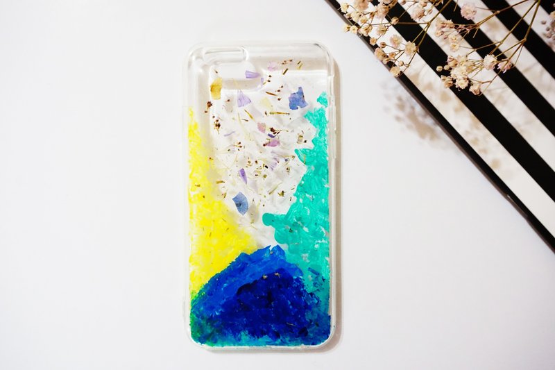 [潑墨系列- Ink Collection Version II ]押花手機殼 iphone 5/5s/SE/6/6s/6 plus/6s plus/7/7plus/Samsung S4/S5/S6/S6Edge/S7/S7Edge/Note3/Note4/Note5 - 手機殼/手機套 - 矽膠 藍色