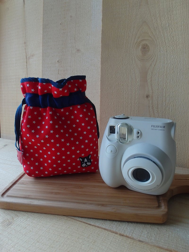 HiDots marshmallow Polaroid camera bag beam port (red star * Act bucket) - กระเป๋าเครื่องสำอาง - วัสดุอื่นๆ สีแดง