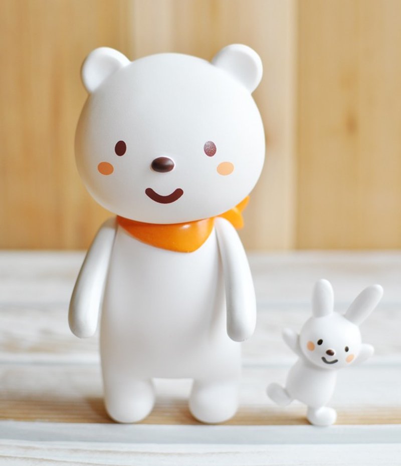 【香港FLUFFY HOUSE】普通熊與搗蛋兔公仔組 (Ordinary Bear+Naughty Rabbit)★最後數量 - 公仔/玩偶 - 塑膠 白色