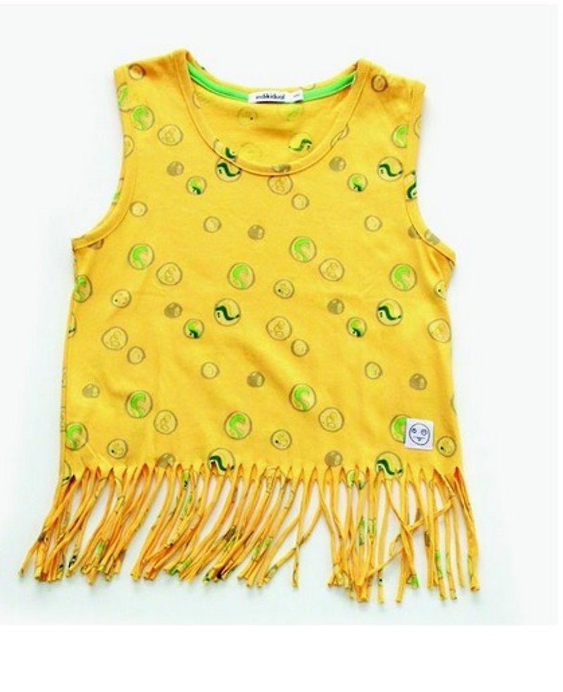 2015 spring and summer indikidual yellow marble print sleeveless vest - อื่นๆ - ผ้าฝ้าย/ผ้าลินิน สีเหลือง