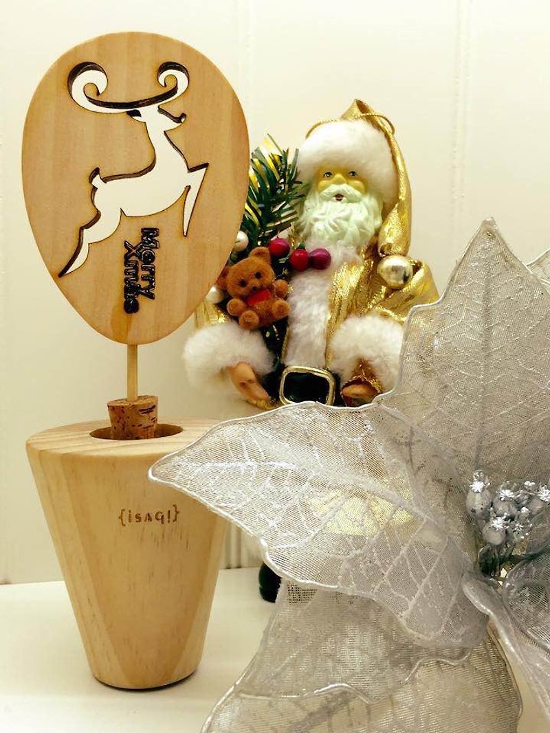 isagi 限量 聖誕版麋鹿 植木 自然 薰香盆栽 - 香氛/精油/擴香 - 木頭 咖啡色