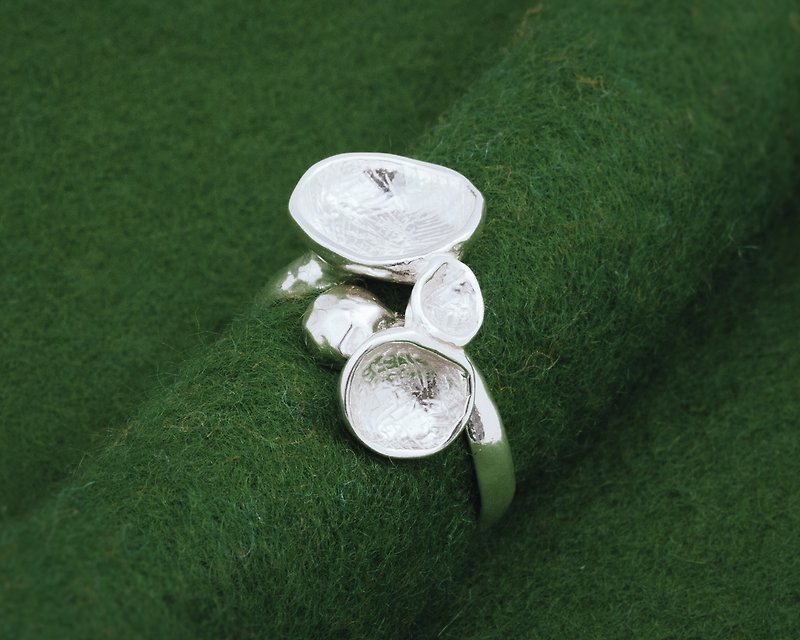 Silver bubble ring - Japanese natural design - Three dimensional - แหวนทั่วไป - เงิน สีเงิน