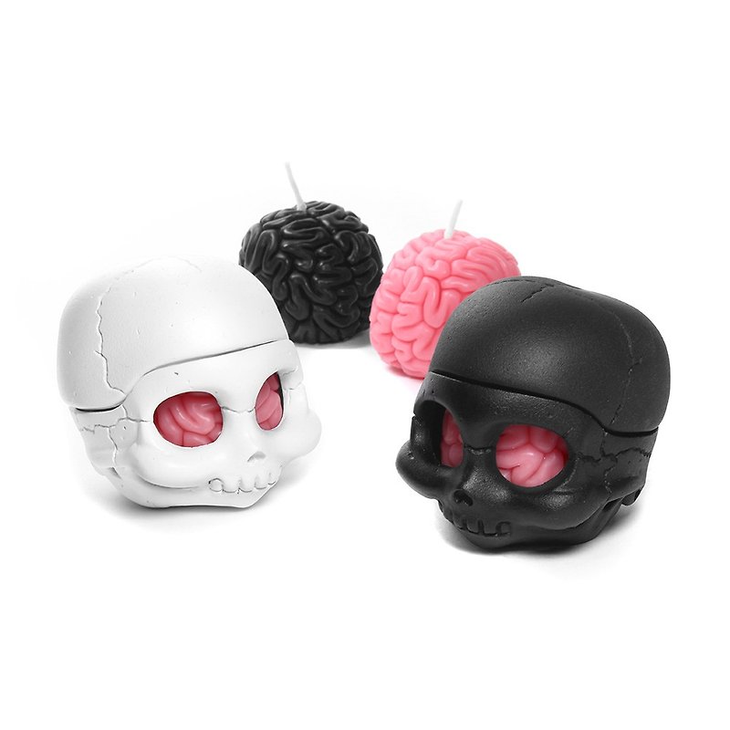 I Got Brain-Skully scented candle holder set - Candles & Candle Holders - Wax Black