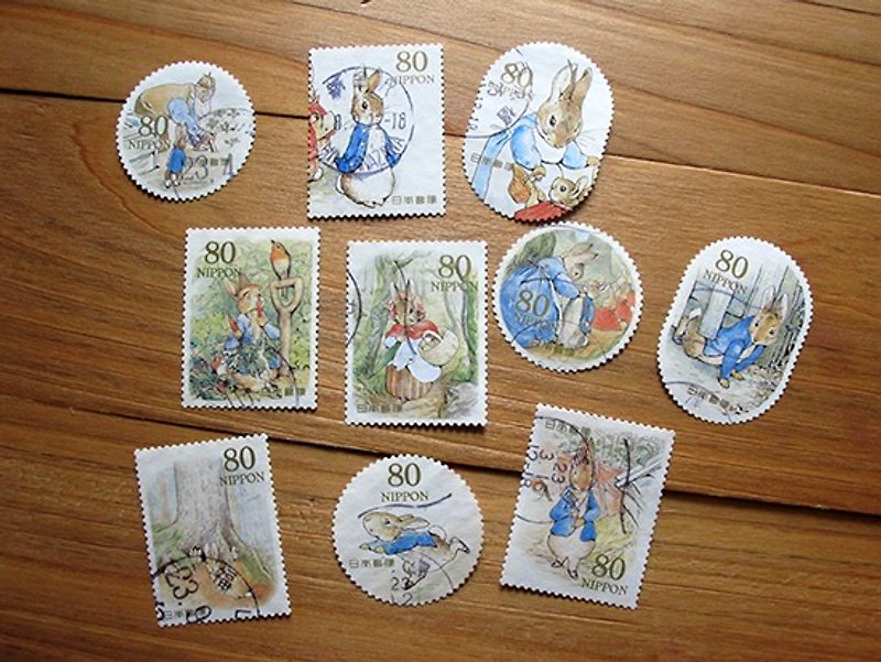 日本信銷郵票 手帳素材 異形版可愛彼德兔10枚入  - 貼紙 - 紙 