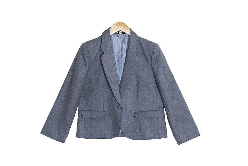 {::: Giraffe giraffe who :::} _ whims ancient single-button gray suit jacket pocket - Women's Casual & Functional Jackets - Other Materials Gray