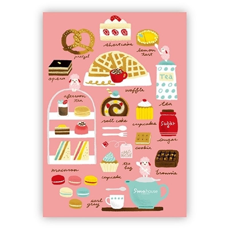 Poca 插畫明信片 : 楊小姐的甜點手記 (編號44) - 卡片/明信片 - 紙 粉紅色