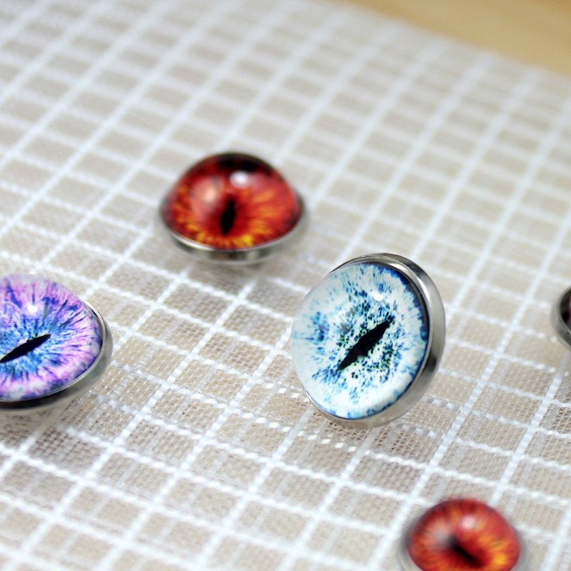 [Cat EYE]16mm cat eye Stainless Steel pin (a set of two) - Badges & Pins - Other Metals Multicolor