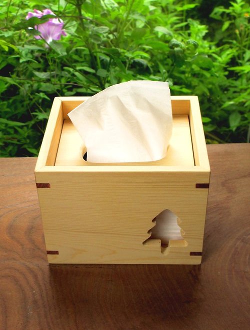 木樂館 Happy Wood 【阿拉斯加扁柏】小樹方形衛生紙盒
