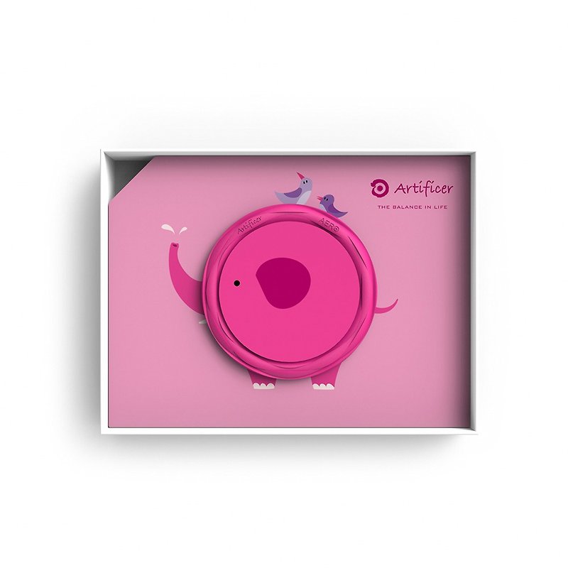 【Artificer】Rhythm for Kids Bracelet-Elephant (Peach) - Bracelets - Silicone Pink