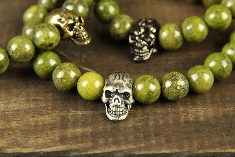 [METALIZE] Skulls 8MM Beaded Bracelet Skulls 8MM Beaded Bracelet - Bracelets - Other Materials 