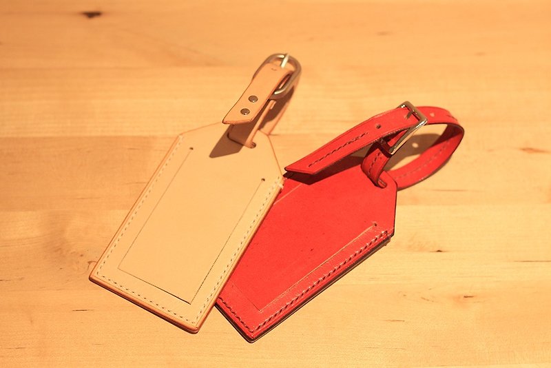 Luggage Tag - Red - Luggage Tags - Genuine Leather Red