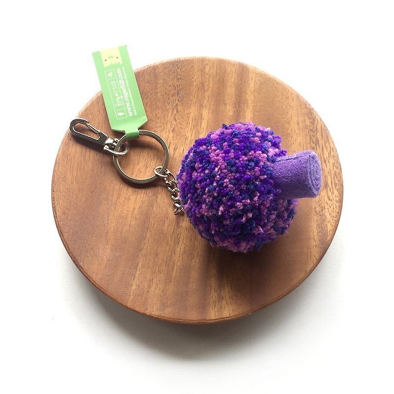 三色紫花椰菜鑰匙圈 - 鑰匙圈/鑰匙包 - 棉．麻 紫色
