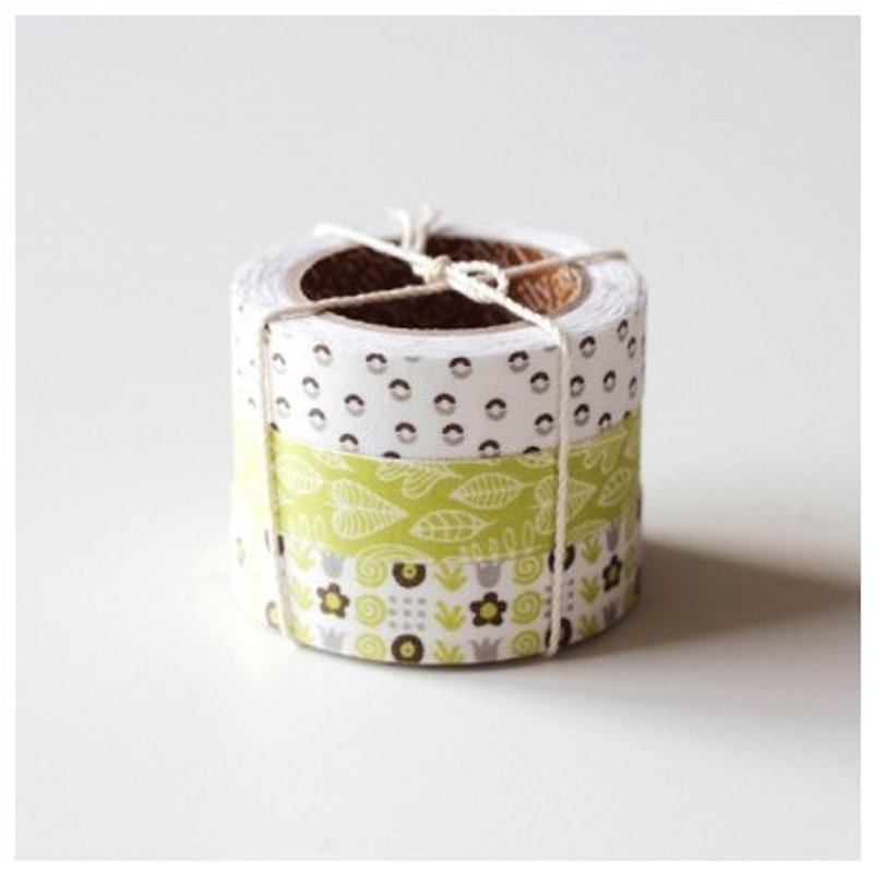 Dailylike fabric tape 北歐風布膠帶(三入) 19-seed,E2D94944 - 紙膠帶 - 其他材質 綠色