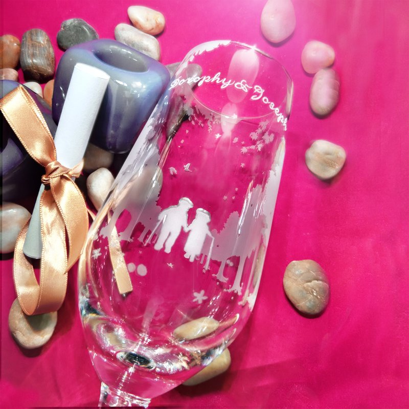 Purity of Love玻璃香檳對杯 敬酒 結婚禮小物 情人節禮物 個人化 - 擺飾/家飾品 - 玻璃 透明