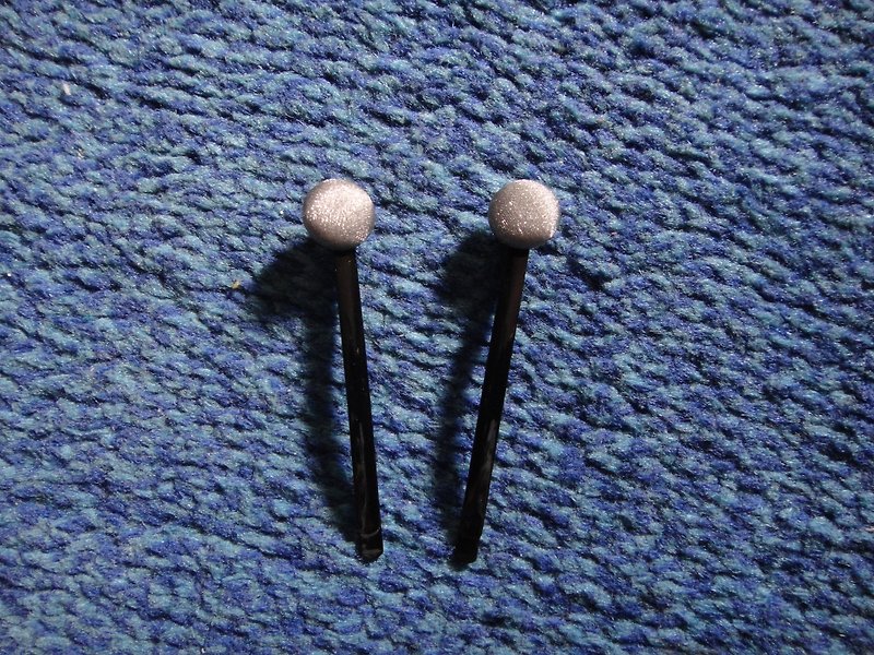 Cinderella cloth button long clip C20AJBZ06 - Hair Accessories - Other Materials Silver