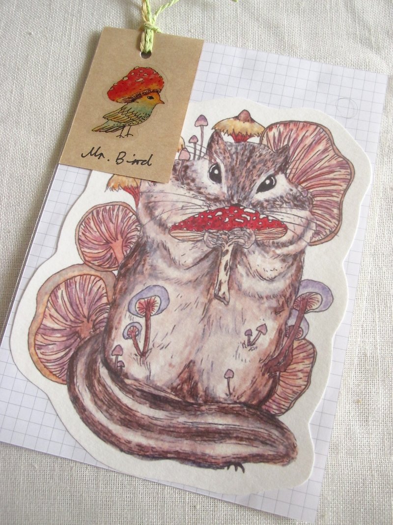 Chipmunk squirrel animal shaped postcard - Cards & Postcards - Paper Brown