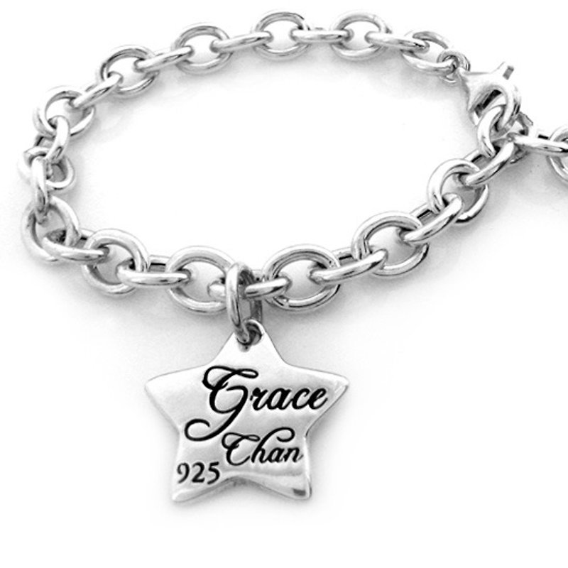 Customized .925 sterling silver jewelry BRC00005-thick chain bracelet - สร้อยข้อมือ - โลหะ 