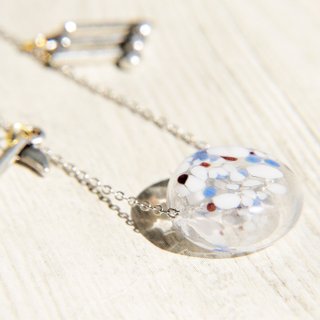 New Year&amp;#39;s gift / Childlike crazy / French mouth blowing glass dot necklace short chain long chain-jumping notes