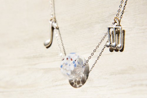 New Year&amp;#39;s gift / Childlike crazy / French mouth blowing glass dot necklace short chain long chain-jumping notes