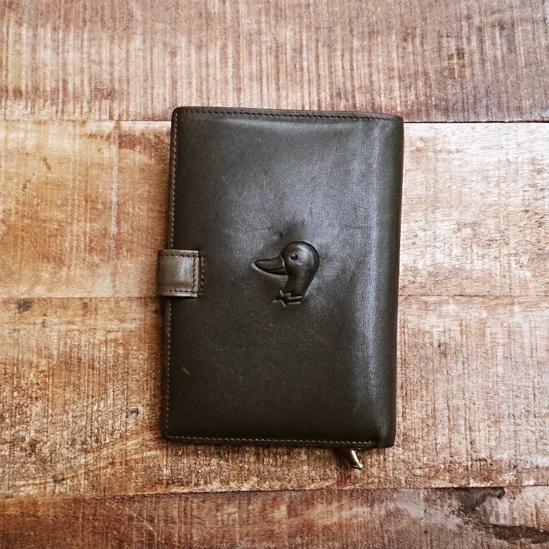 Modern times 摩登時代//Vintage purse Gentleman Duck 達克公爵真皮中夾 - 錢包/皮夾/長短夾 - 真皮 綠色