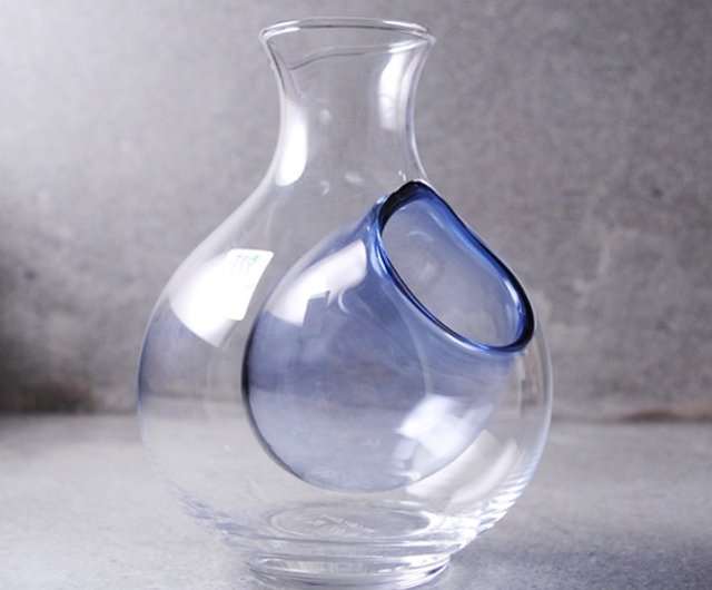 料】 ☆ 料器 藍料小杯 ☆ 清朝期 純藍色料 茶器