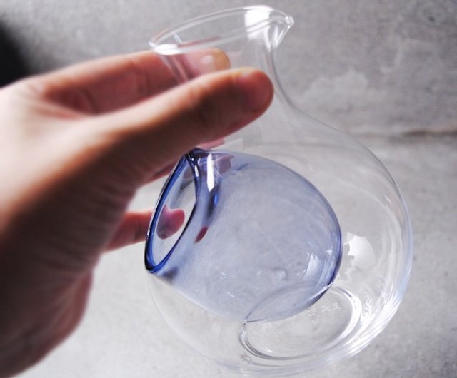 360cc【TSG東洋佐佐木】日本進口沁藍冷酒器清酒壺客製化MSA玻璃雕刻