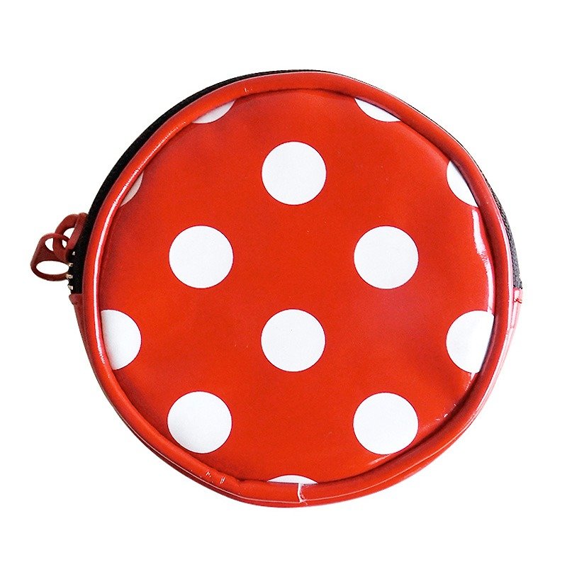U-PICK original product life Polka Dot round coin bag purse Wallets Storage - Coin Purses - Genuine Leather Red