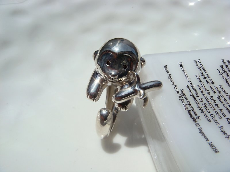 Little pet on hand. Cute naughty monkey ring - General Rings - Other Metals Gray