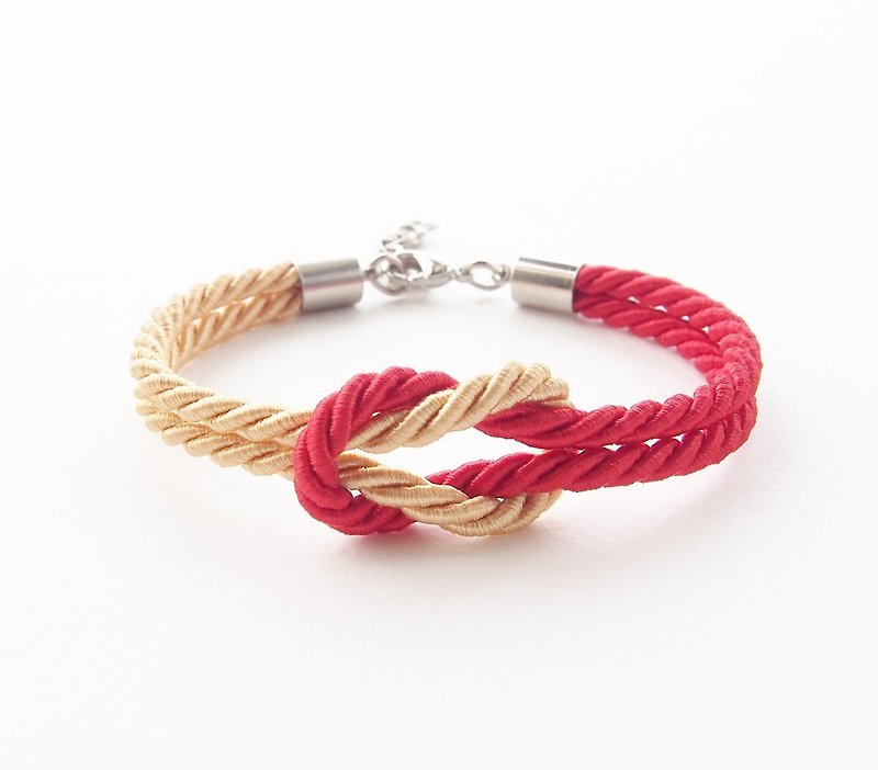 Gold and red nautical bracelet - สร้อยข้อมือ - กระดาษ สีแดง
