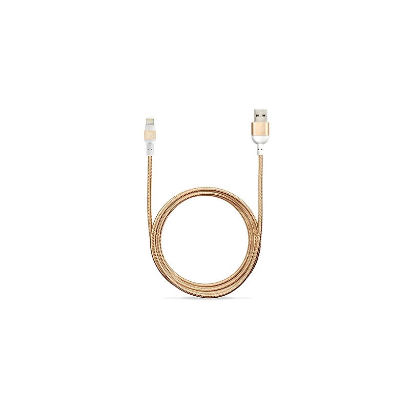 PeAk Lightning - USB Metal Braided Cable 2M Gold - Other - Other Metals Gold