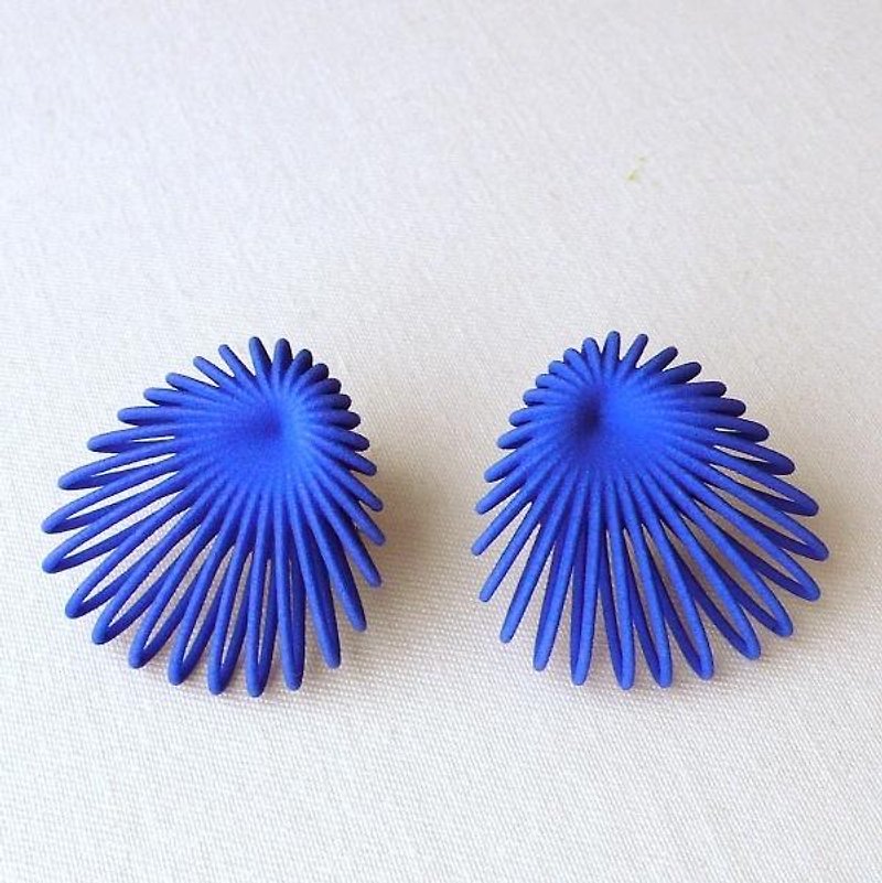 shell blue earrings - ต่างหู - พลาสติก สีน้ำเงิน