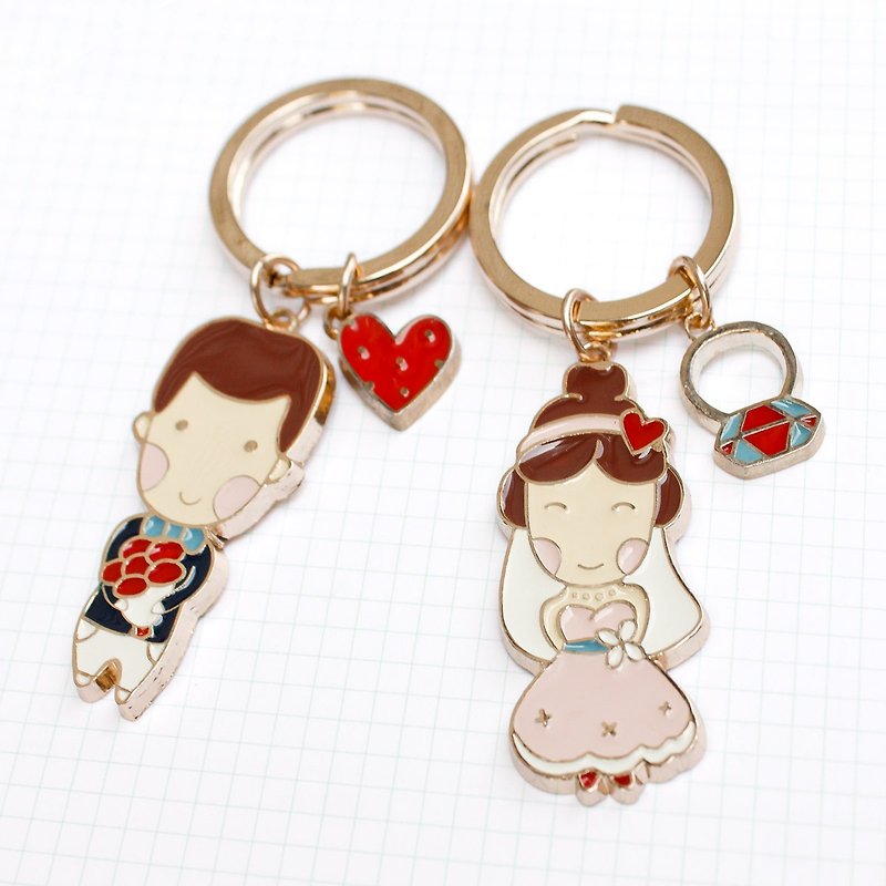 U-PICK original product life boys and girls original series keychain -BestLove Pair wedding gift - ที่ห้อยกุญแจ - โลหะ 