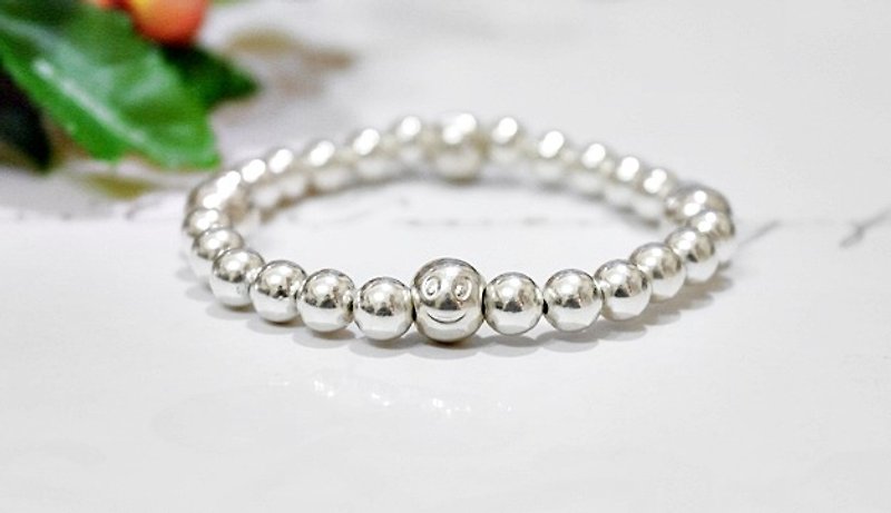 Silver Elastic Bracelet * Smile To ME * - Limited X1- - Bracelets - Other Metals White