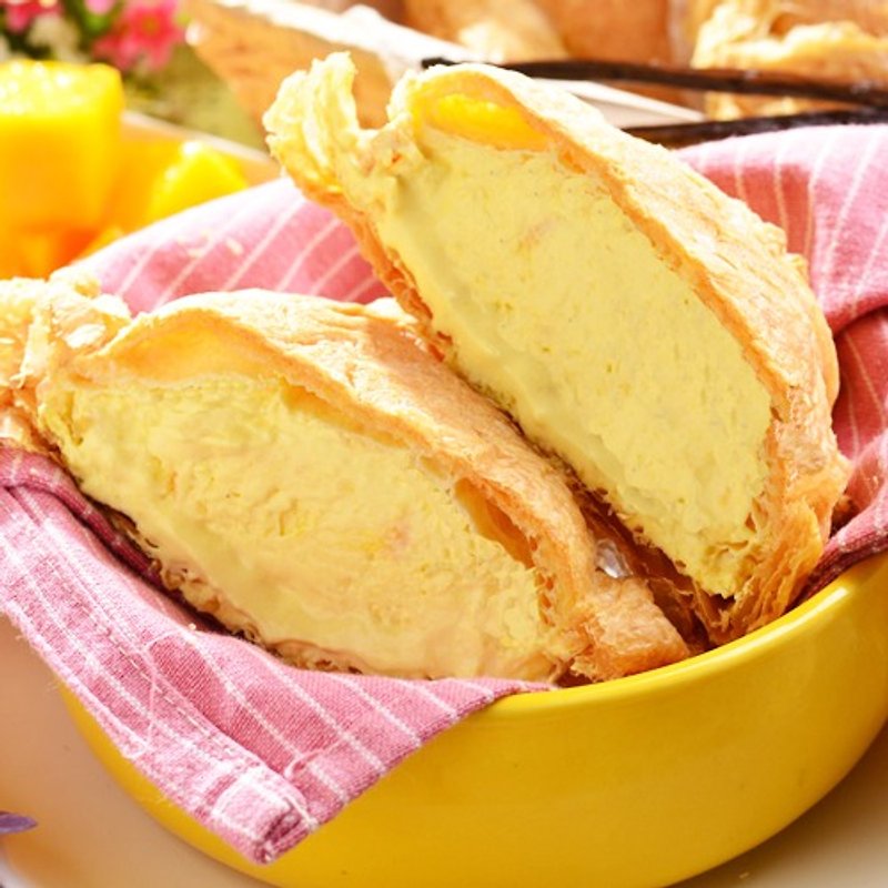 艾波索【芒果牛奶冰心泡芙6入】夏季限定滿滿芒果 - 蛋糕/甜點 - 新鮮食材 橘色