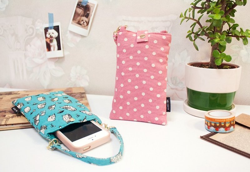 [花布恋Fabric Series] lanyard mobile phone bag (small) - Phone Cases - Other Materials Multicolor