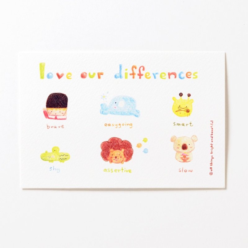 Love our difference Postcard - Cards & Postcards - Paper Multicolor