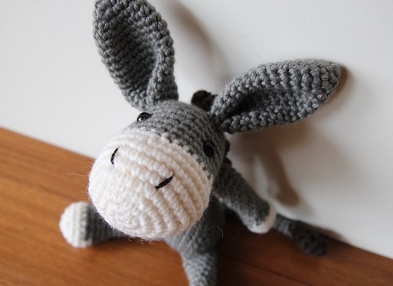 Amigurumi crochet doll: Little donkey, Gray donkey - Stuffed Dolls & Figurines - Other Materials Gray