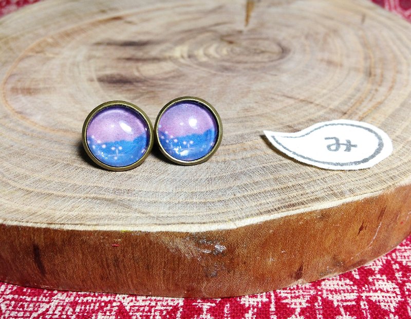 【Earrings】Mr. Koizumi’s Secret*Clip style can be changed - Earrings & Clip-ons - Other Metals Purple