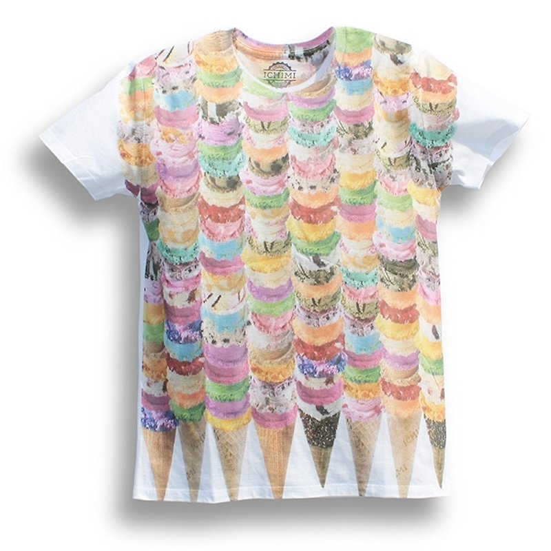 アイスクリームおいしいT  - 排他的ICHIMI-おいしいTシリーズ販売日本のブランド - Tシャツ メンズ - その他の素材 ホワイト