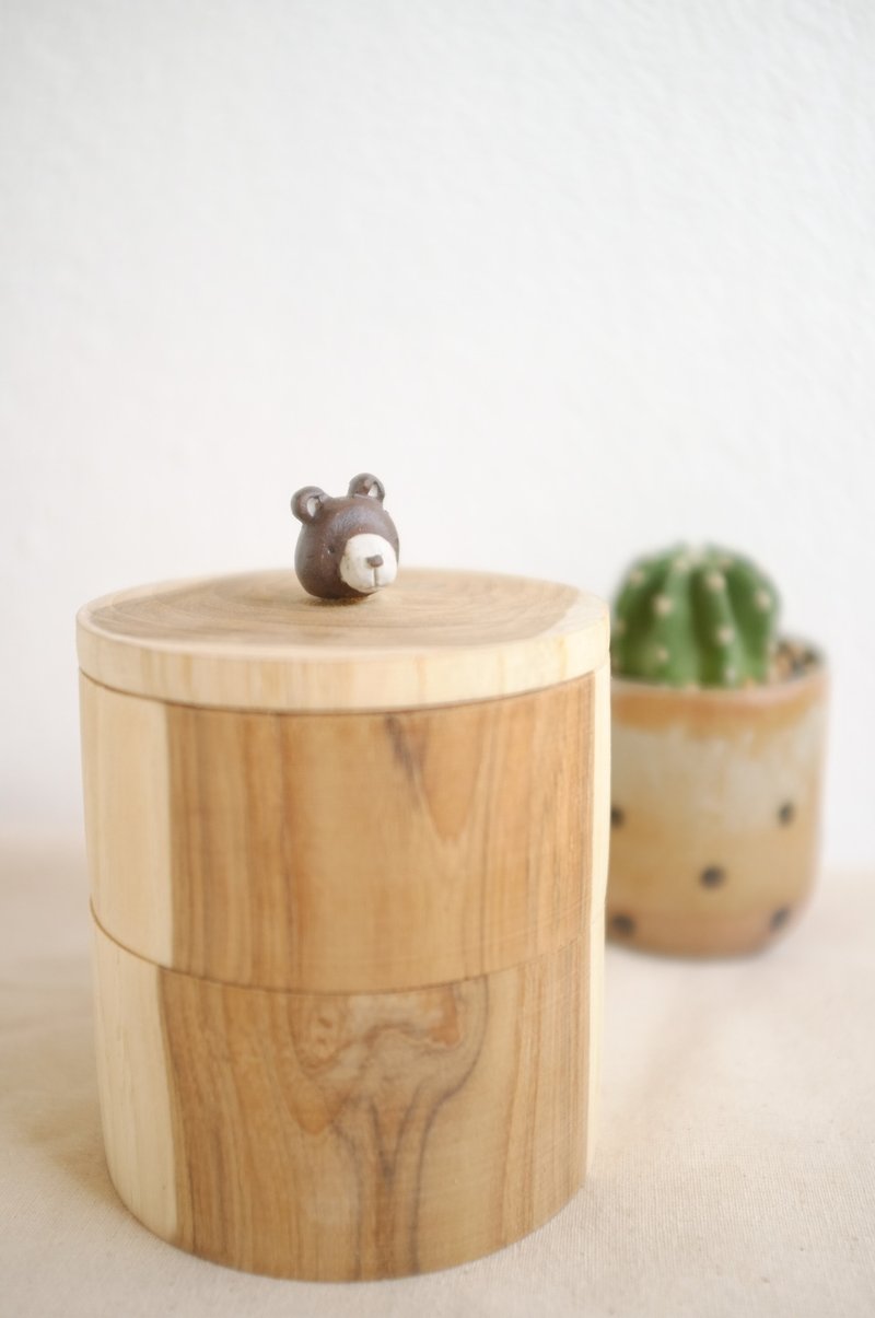 Bear handmade wooden box - Plants - Other Materials Brown