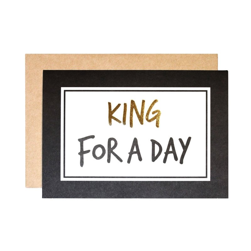 FOR YOU系列 幸福小卡 - KING FOR A DAY - 卡片/明信片 - 紙 黑色